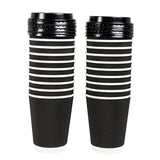 40pcs Cofee Cups With Lids  Paper Cup Drinkware Coffee Rippled Takeaway - 230ml