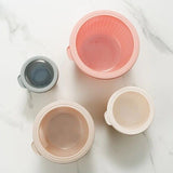 4 Pieces Round Nested Food Storage Set Freezer Safe Multicolour Lunch Box