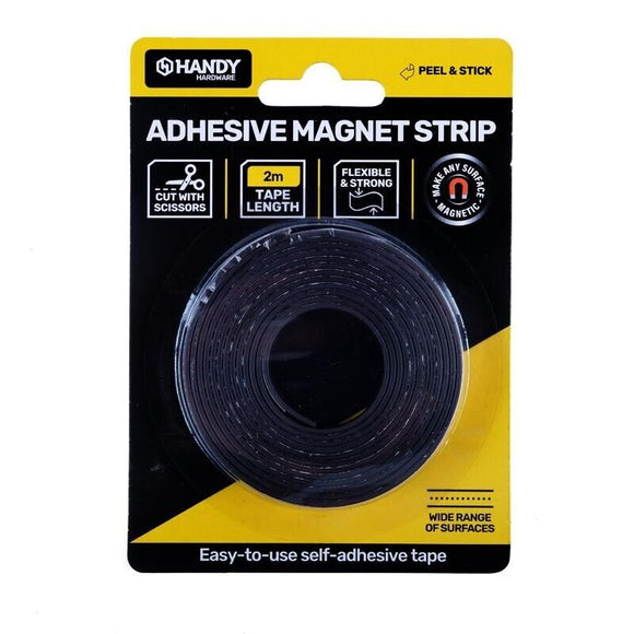2PK Adhesive Magnetic Strip Reusable Strong Flexible Handy Hardware 12mm x 2m