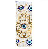 Insulated Stainless Steel Blue Eyes Pattern Tumbler With Lid Coffee Travel Mug