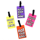 4PK Luggage Tag Travel ID Tags Plastic Address Name Label Bag School Backpack