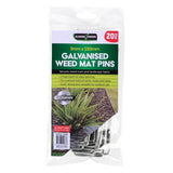 20PCE Garden Greens Weed Mat Pins Galvanised Steel Anti Rust 3mm x 150mm