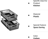 Madesmart 2-Tier Plastic Multipurpose Organizer with Divided Slide-Out Storage