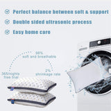 2Pk Hotel Quality Pillows Checked Ultra Soft Home Bed Pillow Luxury Breathable