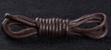 Cotton Round 2.5mm Waxed Shoelaces Unisex Leather Shoes Boots - 100cm Brown