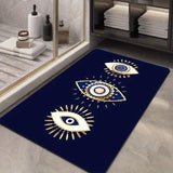 Evil Eye Pattern Crystal Velvet Area Rug Polyester Carpet Home Decoration