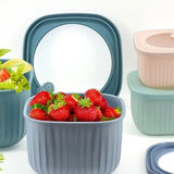 4 Pieces Square Nested Food Storage Set Freezer Safe Multicolour Lunch Box