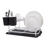 Dish Rack 2 Tier Drying Drainer Board Tray Cutlery Organiser Aluminium D.Line