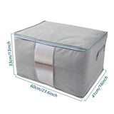 4X Large Clothes Quilt Blanket Storage Bag Fabric Home Organizer Zipper Box Bags - 4X Grey