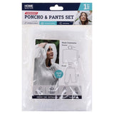 2PK Poncho & Pants Set Clear Emergency Kit Emergency Disposable Waterproof Rain
