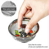 2x Kitchen Waste Sink Strainer Stainless Steel Waste Plug Filter Drain Stopper