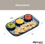 MadeSmart Dipware Large Serving Tray with 3 Bowls 39.4x25.4cm Midnight