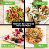 6PCE Melamine Plates Square Lightweight Durable Strong Home Master 25cm