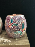 Himalayan Salt Lamp Natural Rock Glass Mosaic Vase Bowl - Butterfly