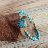 Turquoise Love Hand String Braided Wrap Bracelet Adjustable Heart-Shaped
