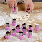 12Pcs Mini Fruit Vegetable Mold Cookie Shape Cutter Stainless Steel Mould Food
