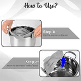 Strainer and Pasta Adjustable Silicone Clip on for Pots Pans Bowls Kitchen