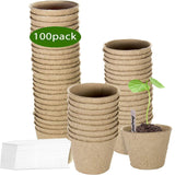 100x Biodegradable Seedling Pots Seed Garden Pots Cardboard Nursery Plant Labels