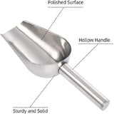 2PK Stainless Steel Scoop Ice Buffet Kitchen Shovel Nut Pet Food Flour Feeder