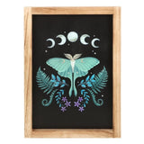 Luna Moth Wooden Framed Wall Art Decor Home Print Mystical Gifts