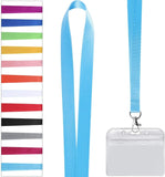 10set Lanyard + Card Holder Safety ID Card Name Tag Badge Holder Clip Neck Strap