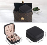 Mini Small Portable Travel Jewelry Organiser Box with Zipper Storage Case -BLACK