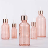 10pcs Glass Dropper Bottles Eye Pipette Roller Sprayer Essential Oils Pink