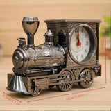 1x Train Models Vintage Table Clock Alarm Clocks Car Locomotive Desk Sculpture