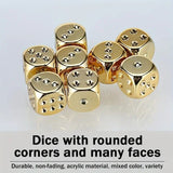 1PK Electroplated Gold Dice Bars Clubs Table Games Decor Number Role Playing