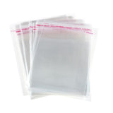 100x Peel & Seal Cellophane Bag Self Adhesive Clear Food Jewellery 8x8cm