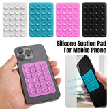 1x Suction Cup Wall Stand Mat Silicone Phone Holder Square Anti-Slip Case PINK