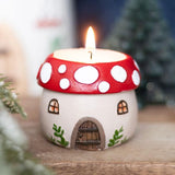 Mushroom House Resin Tealight Holder Meditation Decor