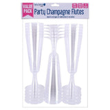 30PK Champagne Flutes Glasses Disposable Leak Resistant Party Central 150ml