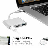 Type C to USB-C HDMI USB 3.0 Adapter Converter Cable 3 in 1 Hub For MacBook