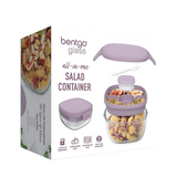Bentgo All-In-One Glass Salad Container To Go Dressing Lunch Box Set Lavender
