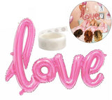 4pcs Jumbo Love Pink Foil Balloon Wedding Script Handwriting Home Decorations