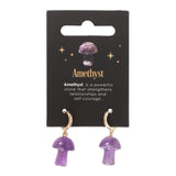 Amethyst Mushroom Earrings Jewellery Gift Powerful Stone Self-Courage