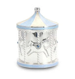 Carousel Round Money Bank Box Baby Boy Gift Christening Decor Room Nursery Blue
