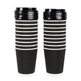 40pcs Cofee Cups With Lids  Paper Cup Drinkware Coffee Rippled Takeaway - 350ml