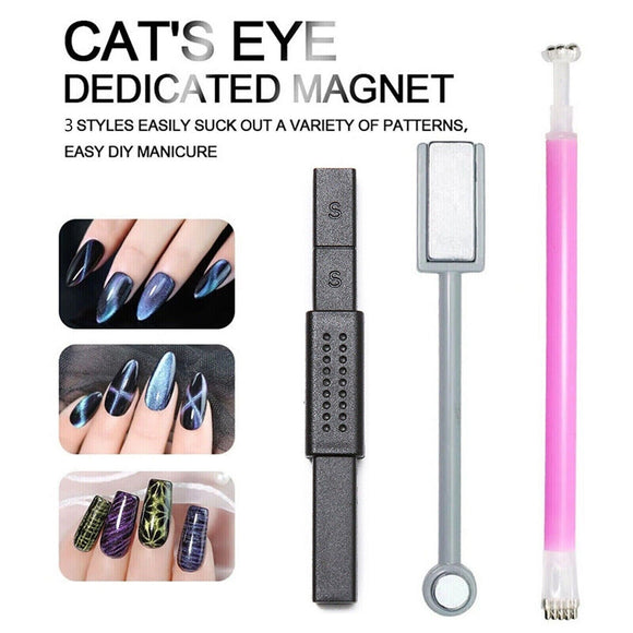 2set Magnet Stick Tool For Cat Eye Magnetic UV Gel Nail Polish Flower Strip Grid