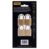 4PCE Padlocks Keyed Alike Strong Secure Multipurpose Handy Hardware  25mm