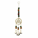 Triquetra Brass Hanging Bell Wind Chime Wicca Symbol Metaphysical 20cm