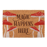 Coir Doormat Magic Happens Here Mushroom Mat Floor Carpet Rug Home Decoration