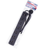 Surge Protector Power Board 6 Outlets Overload Protection Power Strip Black