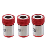 3pcs Drill Head Screwdriver Bits Strong Magnetizer Metal Magnetic Ring Red