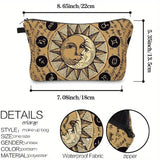 Sun Moon Print Cosmetic Bag Small Makeup Toiletry Travel Bag Makeup Organizer