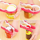 Jar Opener, 4 IN 1 Multi Kitchen Tool for Ketchup Bottle, Beer etc, Rubber Jar Opener Easy to Use