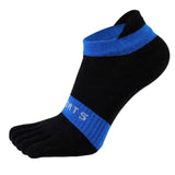3 Pairs Men Five Finger Cotton Running Ankle Sport Toe Sock - Blue Black