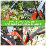 Garden Greens 2-In-1 Function Tree Pruner With Detachable Saw & Rope Pulley