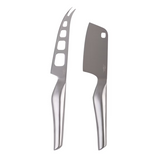 Set 2pcs Cheese Knives Stainless Steel w/ Satin Finish PIZZAZZ Picnic Kitchen